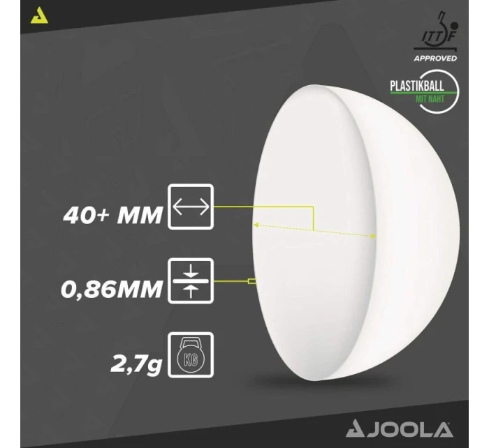 JOOLA MAGIC ABS 72 KS LOPTIČIEK NA STOLNÝ TENIS BIELY