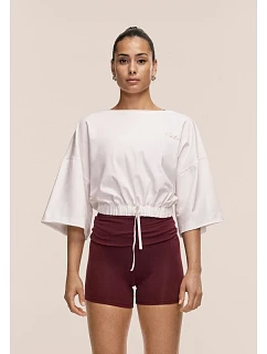 Dámske tričko CASALL Heavy Cotton Crop Tee, biela farba