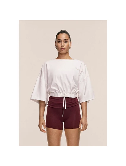 Dámske tričko CASALL Heavy Cotton Crop Tee, biela farba