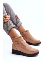 Śniegowce Damskie Ocieplane Beżowe Helis