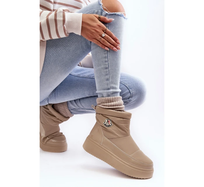 Wsuwane Śniegowce Damskie Na Platformie Beżowe Gattea Wsuwane Śniegowce Damskie Na Platformie Beżowe Gattea