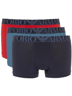 Pánske boxerky 3Pack 111357 4R726 modrá/červená/tmavá. modrá - Emporio Armani