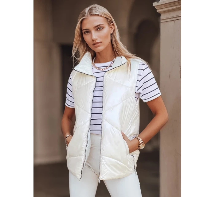 Dámská prošívaná vesta krémová Dstreet model 21965688 - FashionStreet