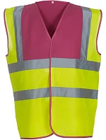 Bezpečnostná vesta Yoko HVW 100 Hi-Vis 79.W100 malinová/výrazne žltá Bezpečnostná vesta Yoko HVW 100 Hi-Vis 79.W100 malinová/výrazne žltá
