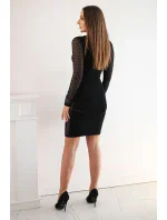 Pletené šaty s model 19361640 na bocích a rukávech černé - K-Fashion Pletené šaty s model 19361640 na bocích a rukávech černé - K-Fashion