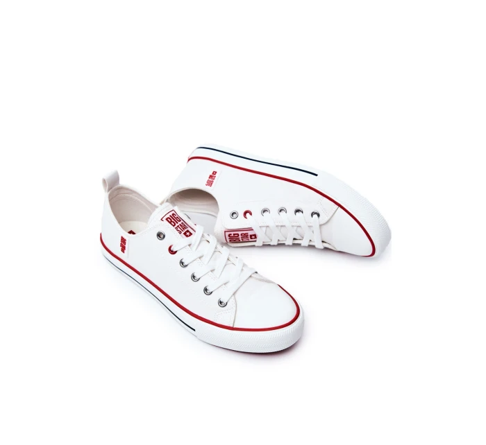 Męskie Skórzane Trampki BIG STAR JJ174069 Białe Męskie Skórzane Trampki BIG STAR JJ174069 Białe