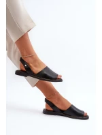 Skórzane Wsuwane Sandały Czarne Lemar Alivia