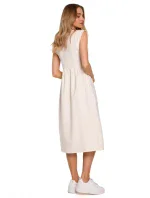 M581 Šaty bez rukávov s vysokým pásom - čierne