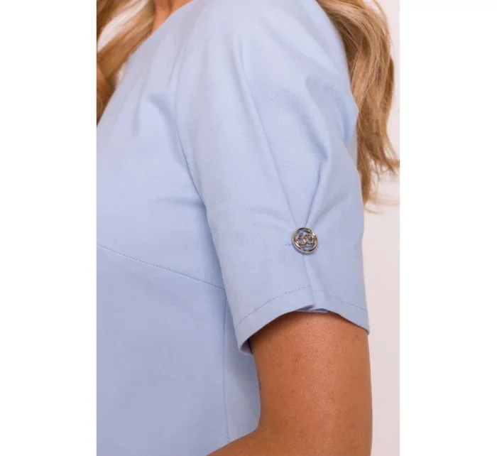 M842 Džínsové šaty so záhybmi - svetlomodré M842 Džínsové šaty so záhybmi - svetlomodré