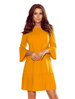 Dámske plisované šaty Numoco LUCY - žlté