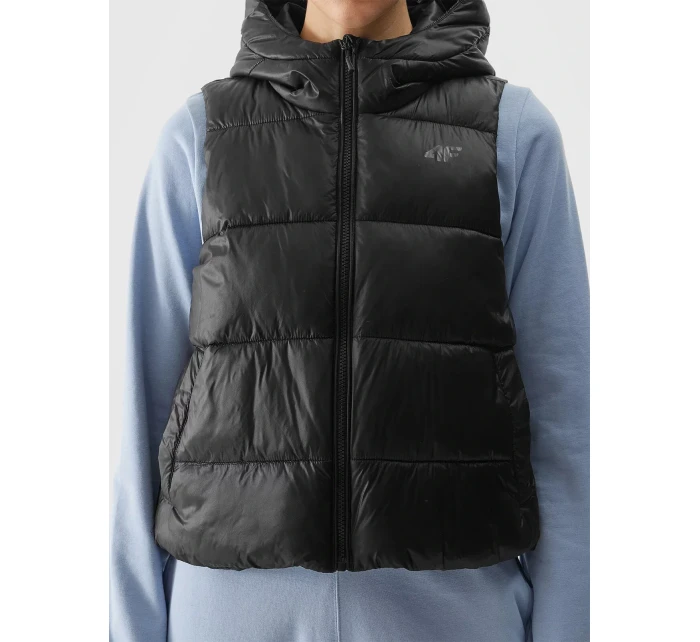 Dámská péřová vesta s výplní ze model 20437789 peří černá - 4F Dámská péřová vesta s výplní ze model 20437789 peří černá - 4F