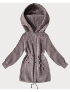 Bunda z alpakovej vlny v kakaovej farbe (W017#)