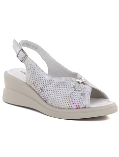 Šedé kožené dámské sandály na platformě model 22081641 - VINCEZA