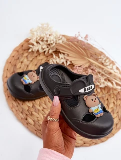 Klapki Dziecięce Piankowe Z Ozdobą Czarne Opleja