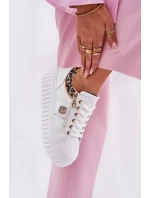 Buty Sportowe Damskie Na Platformie Z Eko Skóry Panterka Białe Velionna Buty Sportowe Damskie Na Platformie Z Eko Skóry Panterka Białe Velionna