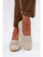 Kožené dámské polobotky model 22100343 Béžové - S.Barski