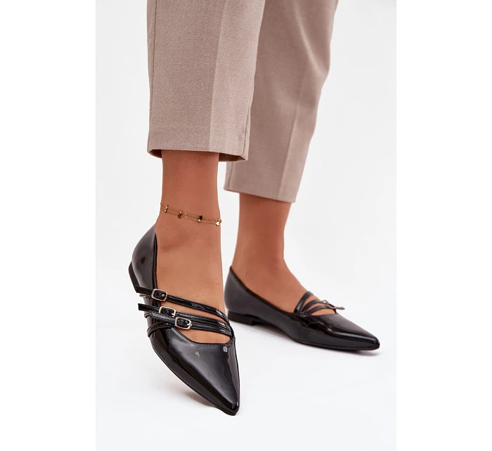 Lakované baleríny černá - Sweet Shoes model 22106358 Lakované baleríny černá - Sweet Shoes model 22106358