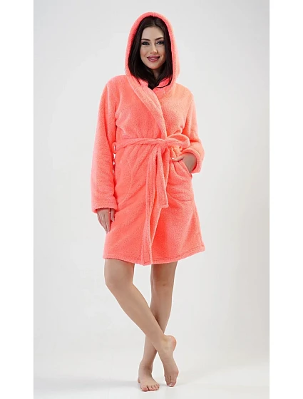 Dámský župan krátký s kapucí model 22408349 - Vienetta Dámský župan krátký s kapucí model 22408349 - Vienetta