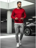 Pánska hladká červená mikina FashionStreet BX3867 Pánska hladká červená mikina FashionStreet BX3867