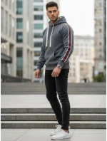 Pánska sivá mikina FashionStreet BX5938 Pánska sivá mikina FashionStreet BX5938