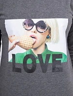 Šaty s potlačou Love v grafitovej farbe