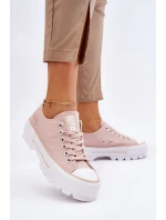 Materiałowe Trampki Na Platformie Big Star LL274151 Nude Materiałowe Trampki Na Platformie Big Star LL274151 Nude