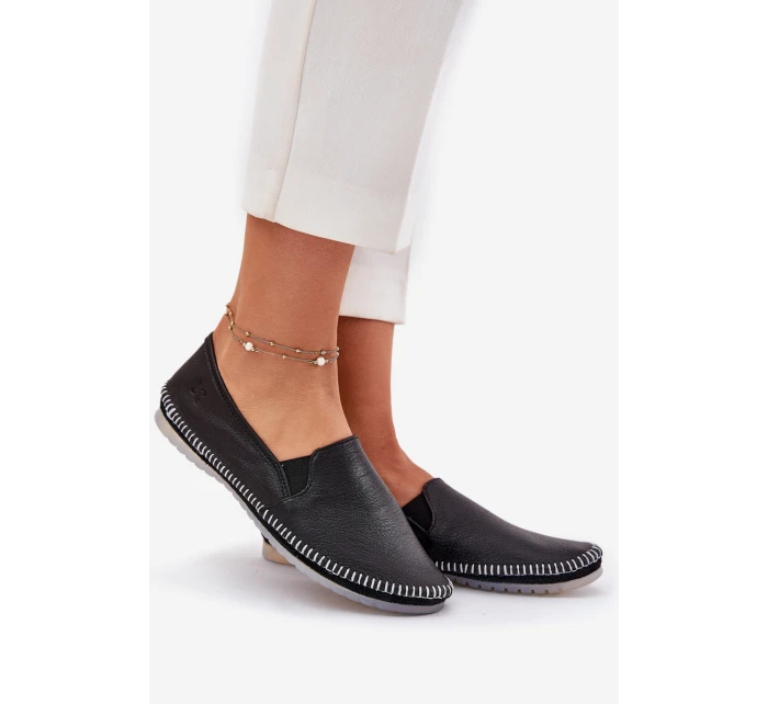 Skórzane Baleriny Maciejka T3512-71 Czarne