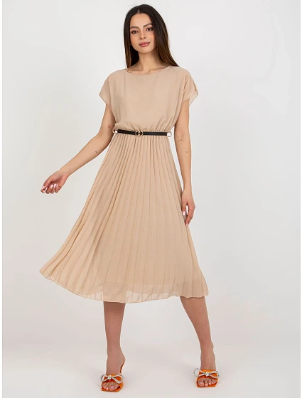 Sukienka DHJ SK 8839 model 22251311 ciemny bezowy - FPrice