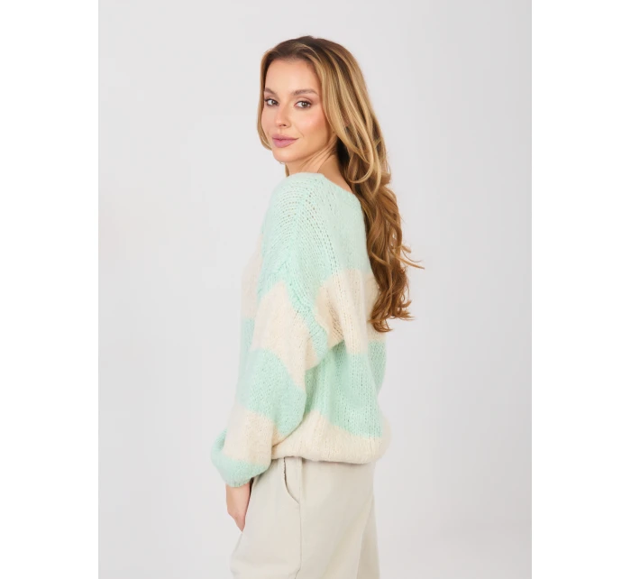 Sweter MI SW model 21958664 mietowy - FPrice Sweter MI SW model 21958664 mietowy - FPrice