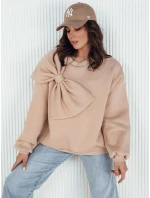 Dámská oversize mikina béžová Dstreet model 21972853 - FashionStreet Dámská oversize mikina béžová Dstreet model 21972853 - FashionStreet