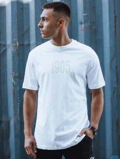 Pánske biele tričko s potlačou FashionStreet RX5519