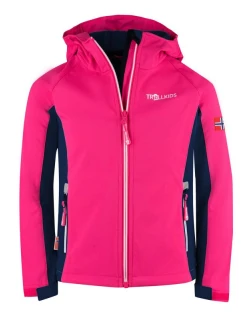 TrollKids Dievčenská bunda Kristiansand navy/magenta softshell pink (321-114)