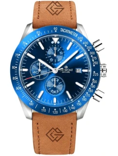 Pánské hodinky Chronograph Sapphire Brown and Blue model 21807603 - Giewont