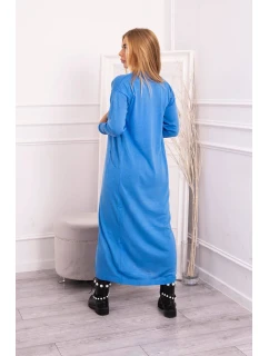 Sweter długi kardigan wiązany w talii jeansowy