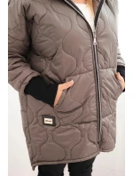 Dámská bunda Plus Size prošívaná s kapucí fango