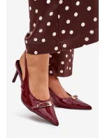 Lodičky Na Jehlovém Podpatku Se Zlatou Bordové model 21704634 - Boto