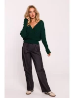 svetr s výstřihem do V zelený model 20476146 - Moe