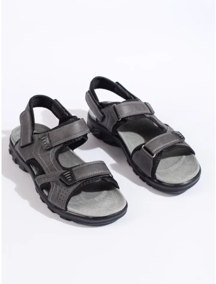 Módne sivé a strieborné sandále na podpätku pre ženy