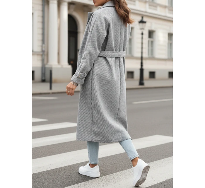 Dámsky oversize kabát CAMELLYN dlhý sivý FashionStreet NY0742