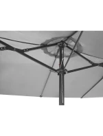 ZÁHRADNÝ PARASOL XXXL 2,7x4,6 m ŠEDÝ SASKA GARDEN