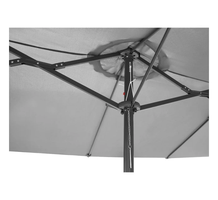 ZÁHRADNÝ PARASOL XXXL 2,7x4,6 m ŠEDÝ SASKA GARDEN