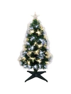 DEKORATÍVNY VIANOČNÝ STROMČEK OPTICKÉ VLÁKNO TEPLÁ STUDENÁ BIELA 90CM