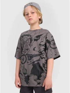Chlapčenské tričko oversize s potlačou 4F 4FJRAW25TTSHM3063-90A