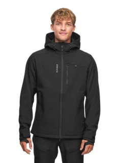 Alpinus ASO Pánska vetruodolná softshellová bunda do dažďa Black - FF18965