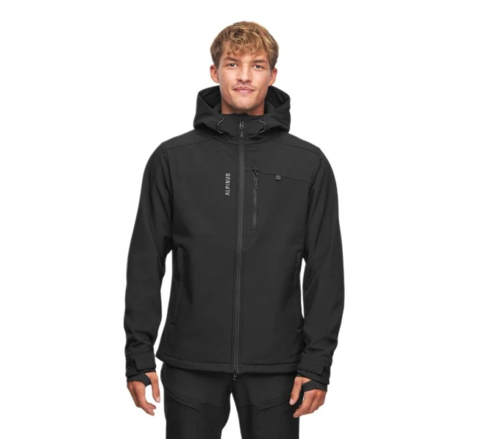 Alpinus ASO Pánska vetruodolná softshellová bunda do dažďa Black - FF18965