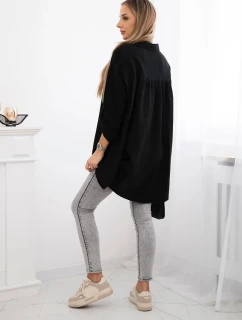 Bavlněná mušelínová košile černý