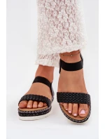 Dámské Sandály S Pletením Na Ozdobené Platformě Černé model 21703728 - Boto Dámské Sandály S Pletením Na Ozdobené Platformě Černé model 21703728 - Boto