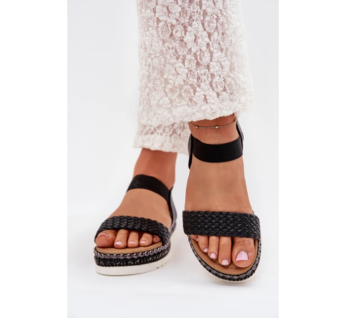 Dámské Sandály S Pletením Na Ozdobené Platformě Černé model 21703728 - Boto Dámské Sandály S Pletením Na Ozdobené Platformě Černé model 21703728 - Boto