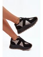 Zamszowe Sneakersy Damskie Ocieplane Na Platformie Big Star OO274A217 HI-POLY SYSTEM Czarne