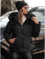 MODIVA prešívaná dámska zimná bunda s kapucňou čierna FashionStreet TY4726